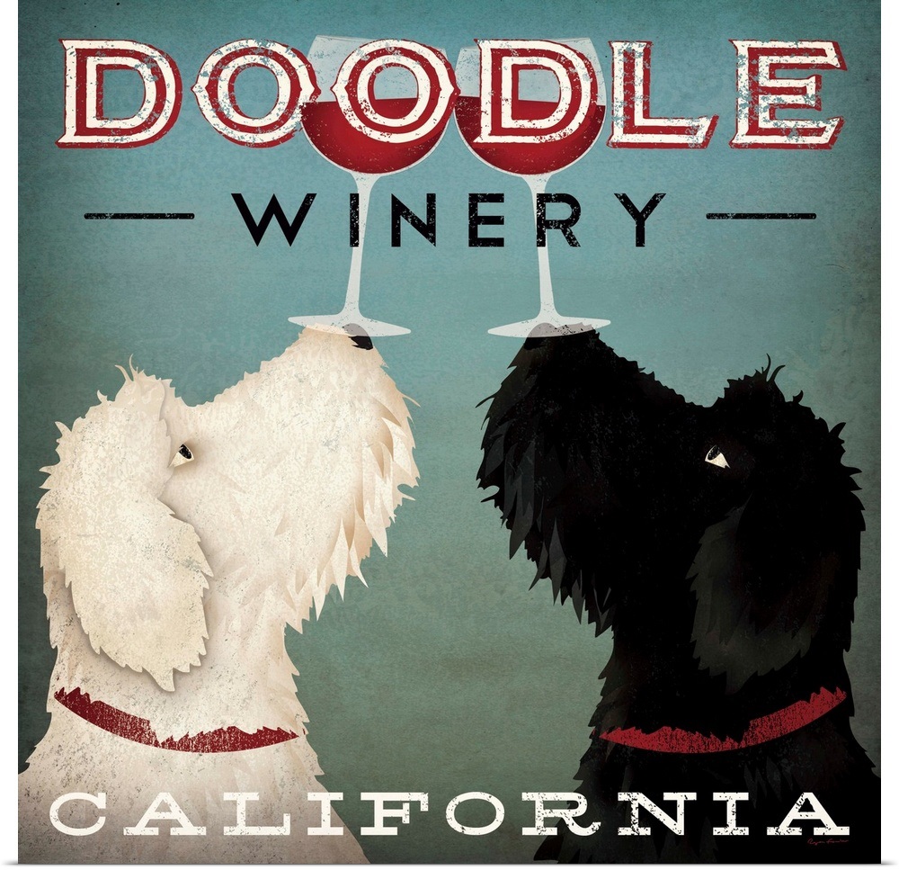 Poster Print /"Doodle Wine/"