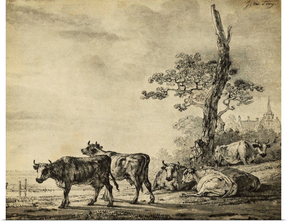 Poster Print /"Pastoral Etching I/"