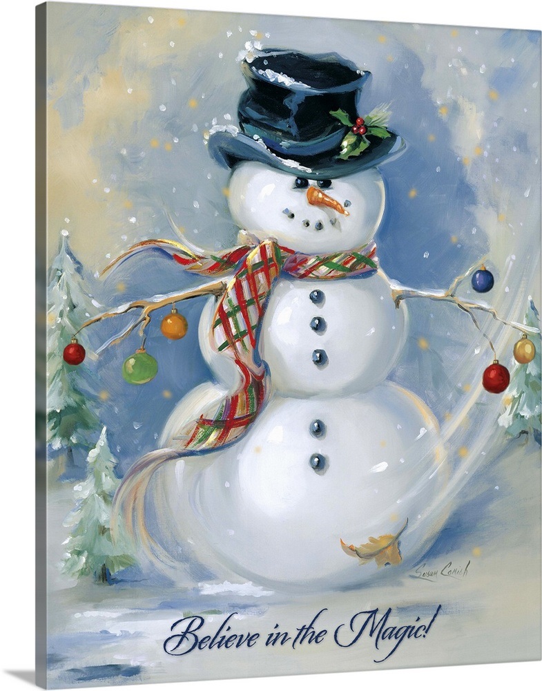 Canvas Art Print /"Snowman Magic/"