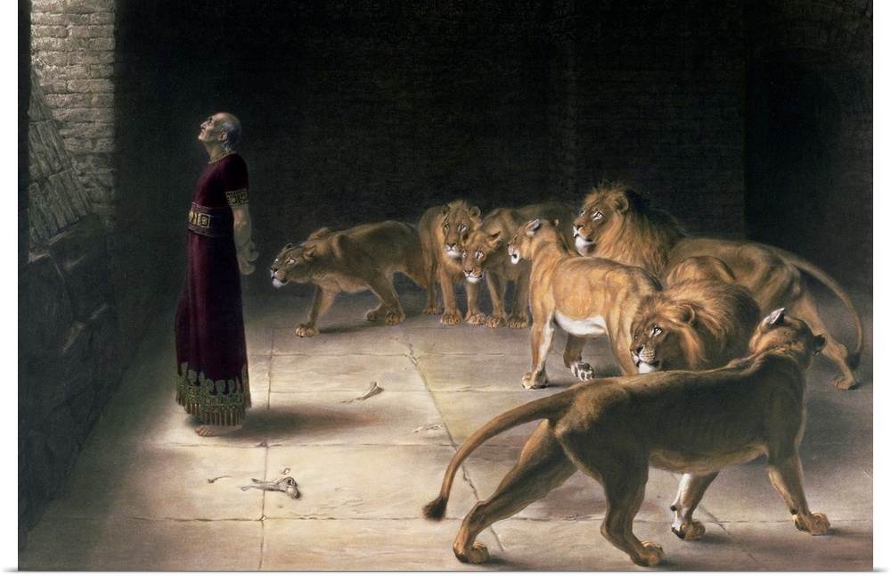 Poster Print Daniel In The Lions Den Mezzotint EBay   Daniel In The Lions Den Mezzotint,1422218 