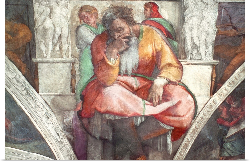 Sistine Chapel Ceiling The Prophet Jeremiah Pre Resoration