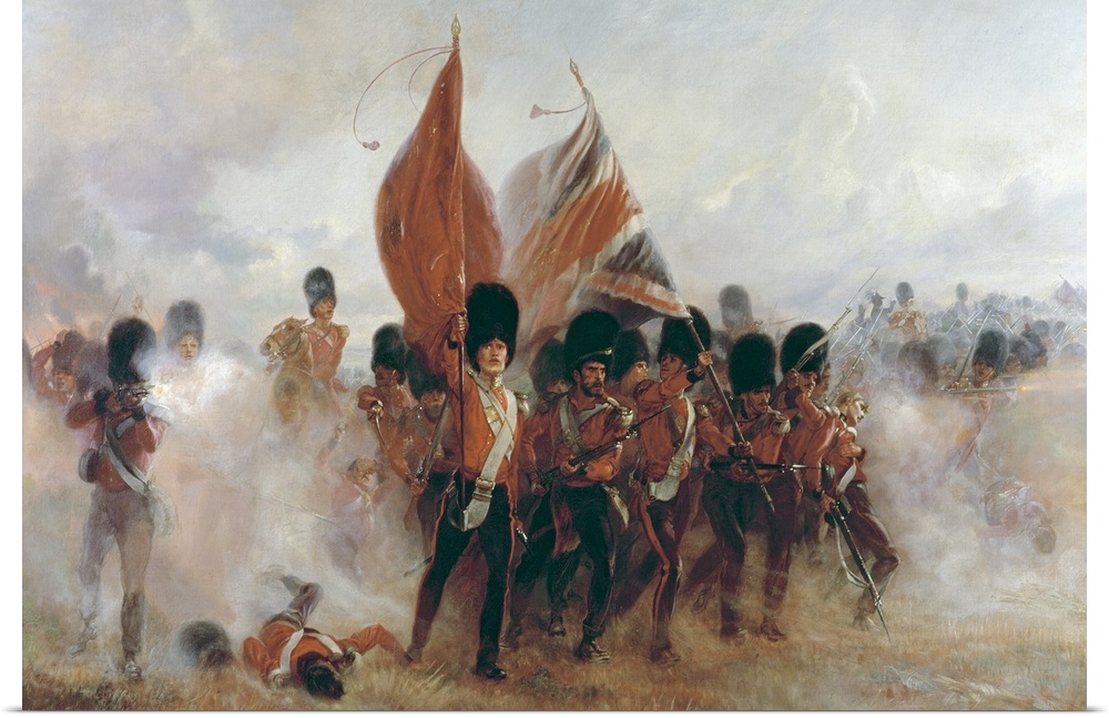 Poster Print Wall Art entitled The Colours advance of the Scots Guards at the Poster Print Wall Art entitled The Colours advance of the Scots Guards at the