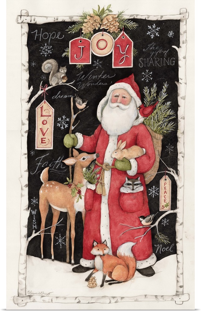 Poster Print Wall Art entitled Woodland Santa Poster Print Wall Art entitled Woodland Santa