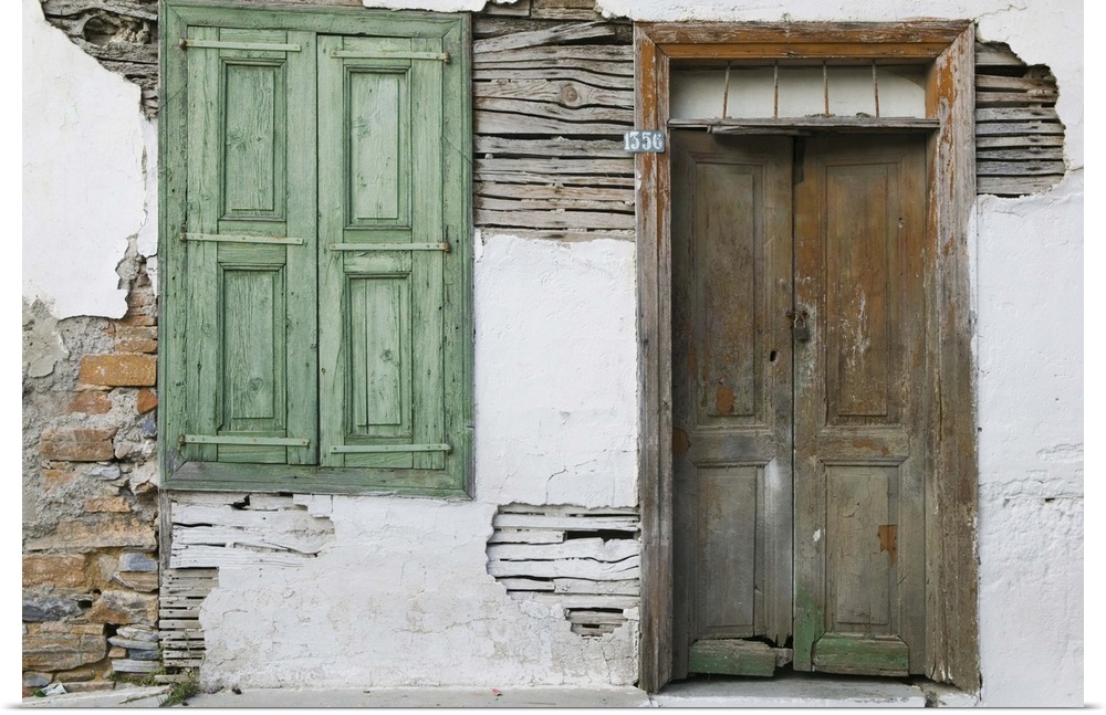 Poster Print Wall Art entitled Greece, Samos, Vathy, Ano Vathy Village, Old Poster Print Wall Art entitled Greece, Samos, Vathy, Ano Vathy Village, Old