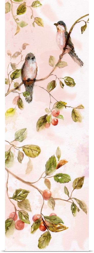 Poster Print Wall Art entitled Blushing Birds I Poster Print Wall Art entitled Blushing Birds I