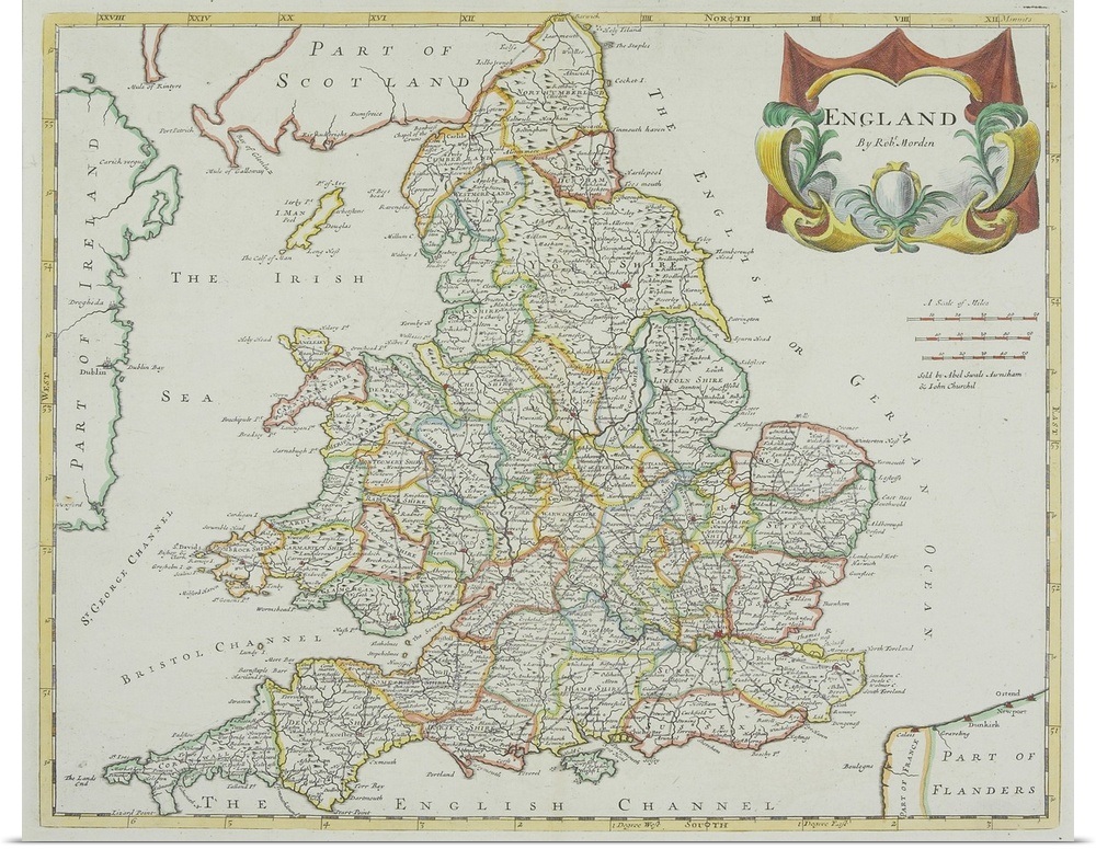 "Antique map of England" Poster Print | eBay