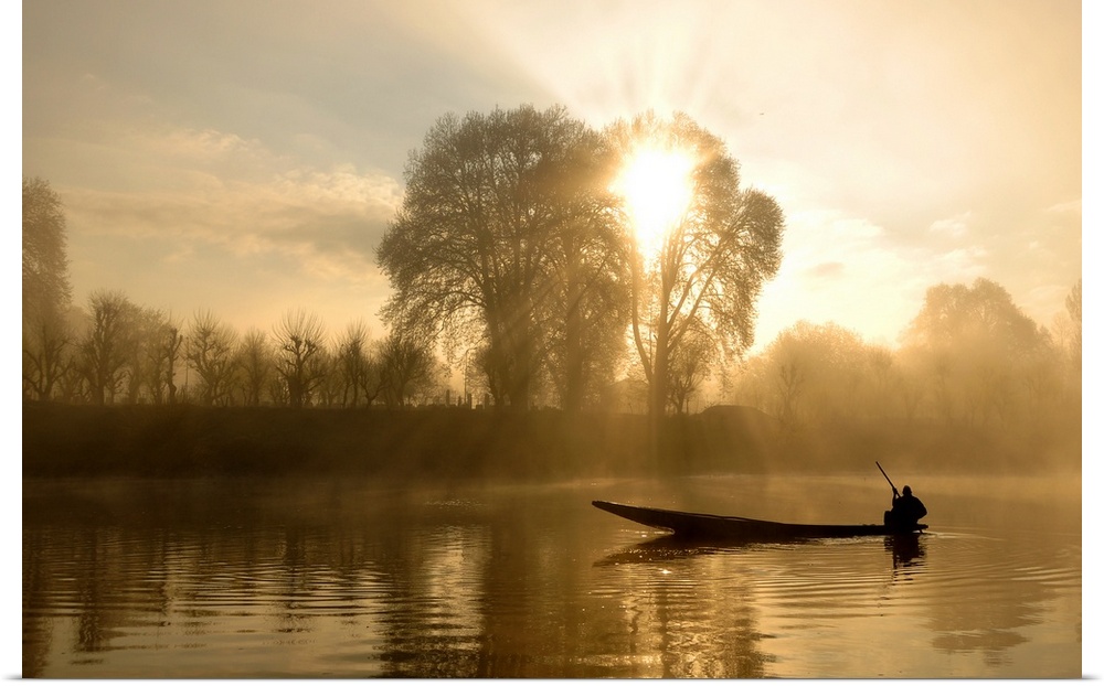 Poster Print Wall Art entitled Boat in Kashmir. Poster Print Wall Art entitled Boat in Kashmir.