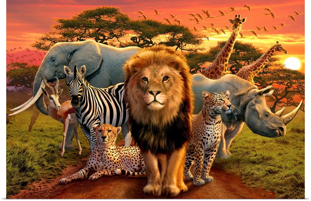 Poster Print Wall Art entitled African Beasts Poster Print Wall Art entitled African Beasts
