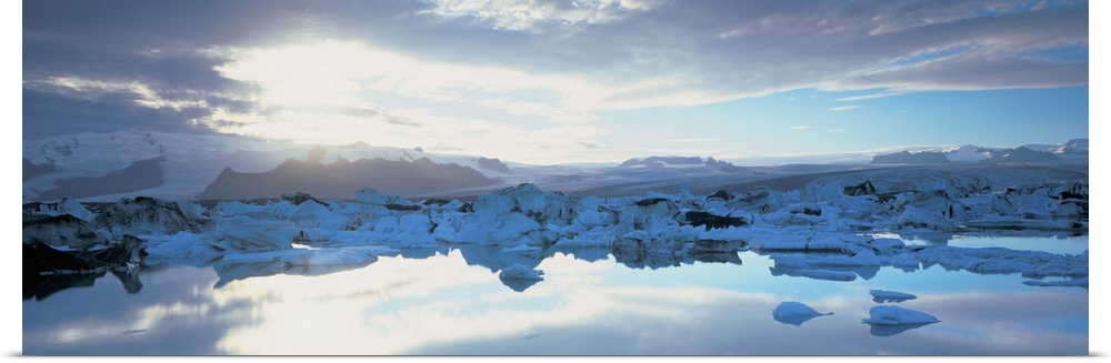 Poster Print Wall Art entitled Icebergs in a lake, Jokulsarlon Lagoon, Iceland Poster Print Wall Art entitled Icebergs in a lake, Jokulsarlon Lagoon, Iceland