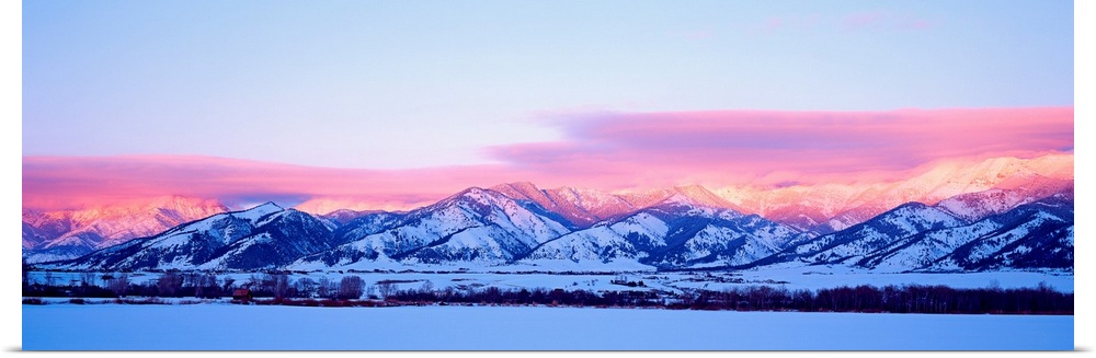 Poster Print Wall Art entitled Montana, Bozeman, Bridger Mountains, sunset Poster Print Wall Art entitled Montana, Bozeman, Bridger Mountains, sunset