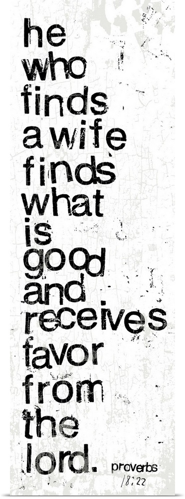 Poster Print Wall Art entitled Proverbs 18 22 Poster Print Wall Art entitled Proverbs 18 22