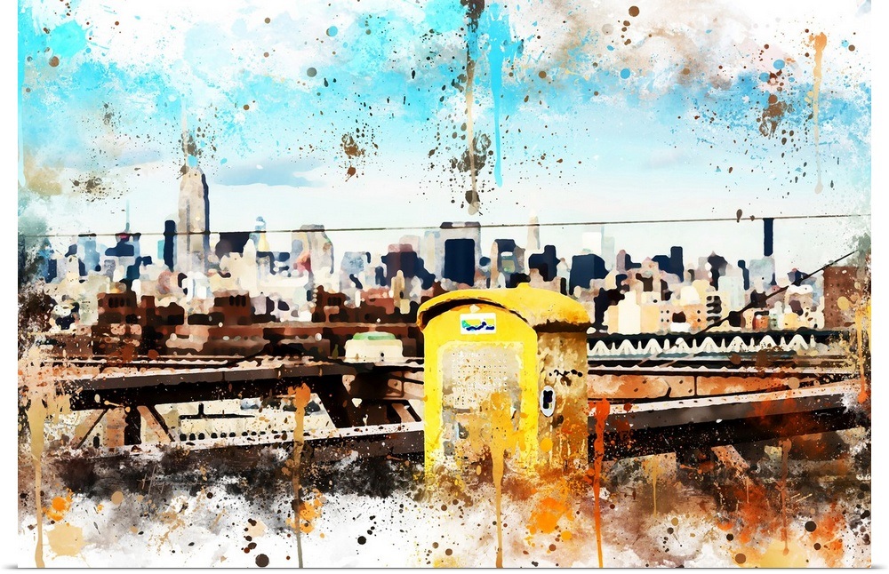 Poster Print Wall Art Entitled Nyc Watercolor Collection Letter