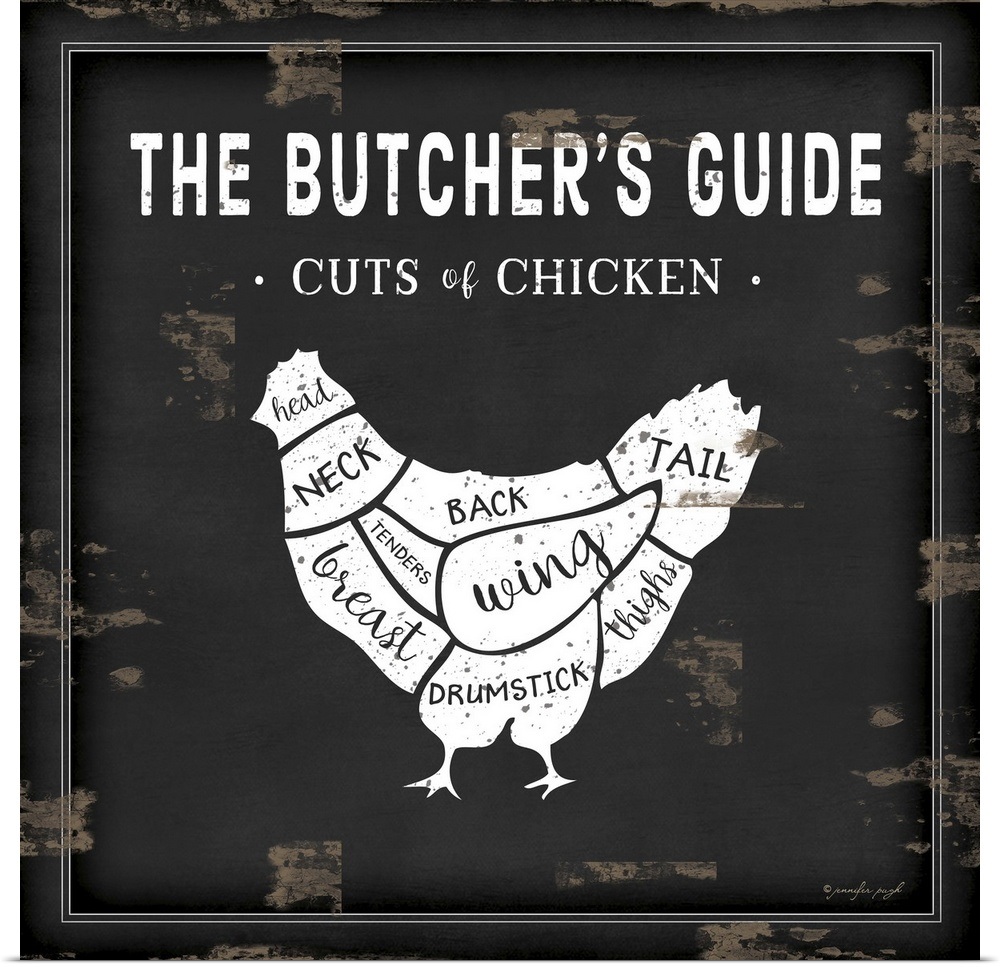 "Butcher's Guide Chicken" Poster Print eBay