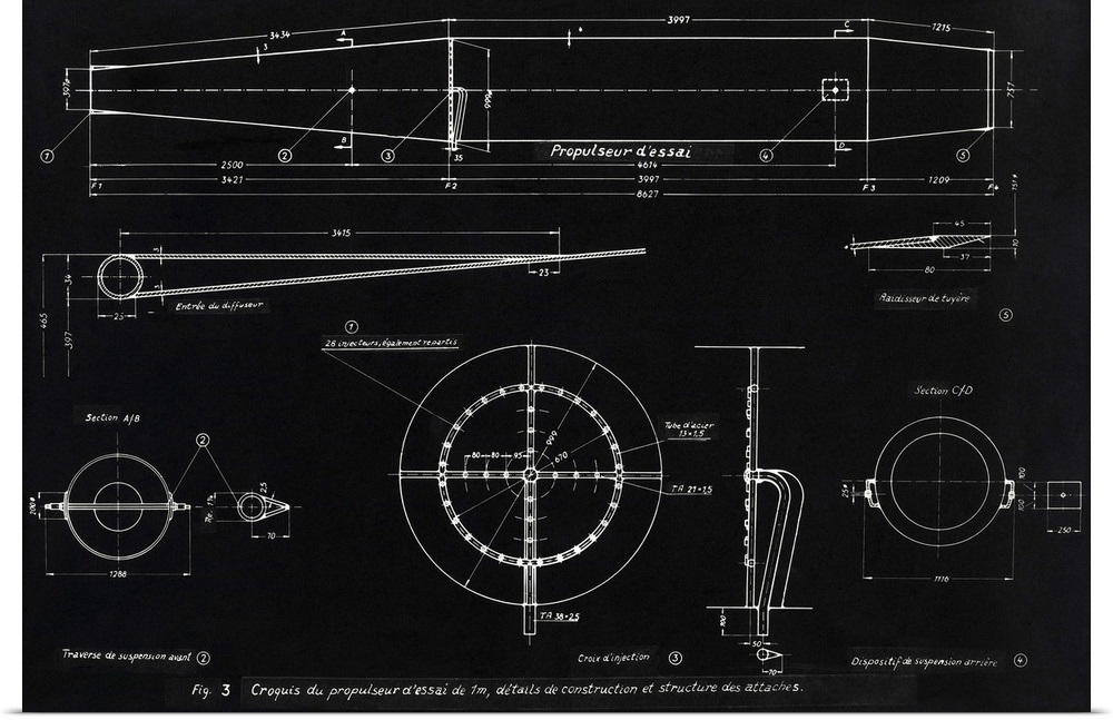 Details About Poster Print Wall Art Entitled German Wwii Ramjet Engine Blueprint