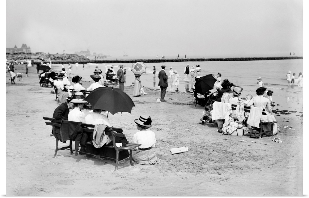 Poster Print Wall Art entitled Coney Island Beach, C.1910 Poster Print Wall Art entitled Coney Island Beach, C.1910