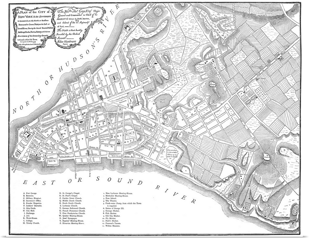 Poster Print Wall Art entitled New York Map, 1775 Poster Print Wall Art entitled New York Map, 1775