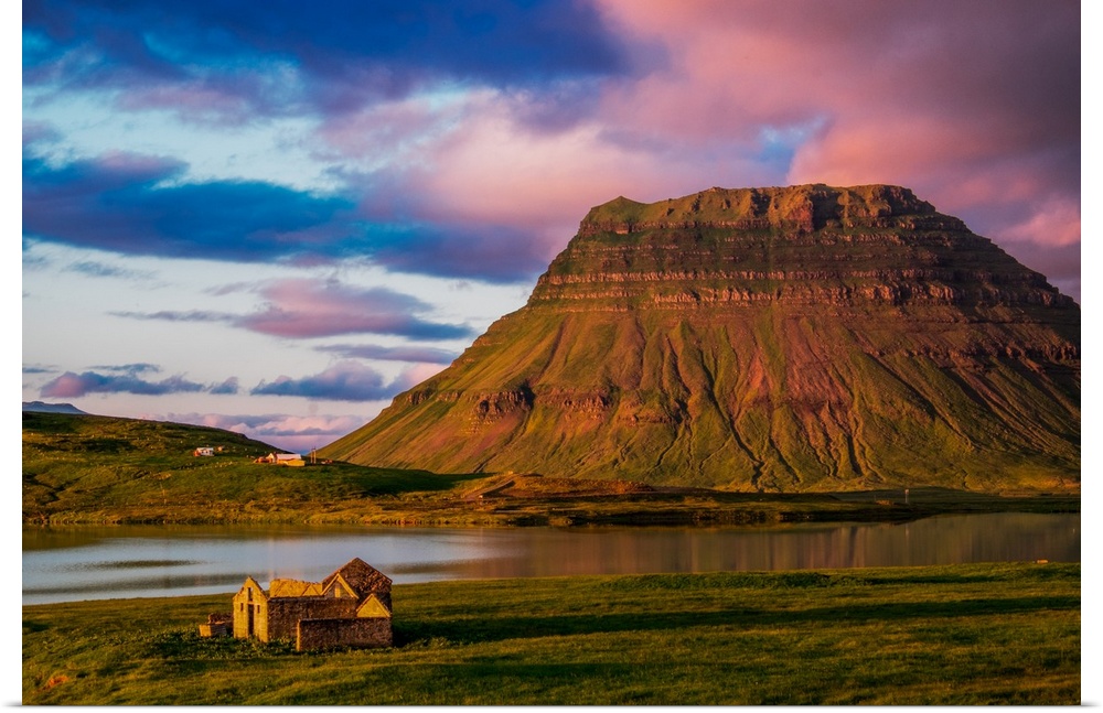Poster Print Wall Art entitled Kirkjufell And Old House Poster Print Wall Art entitled Kirkjufell And Old House