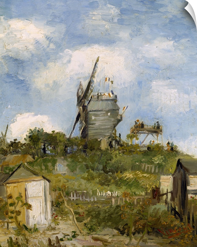 Wall Decal entitled Le Moulin de Blute-Fin, Montmartre, 1886 Wall Decal entitled Le Moulin de Blute-Fin, Montmartre, 1886