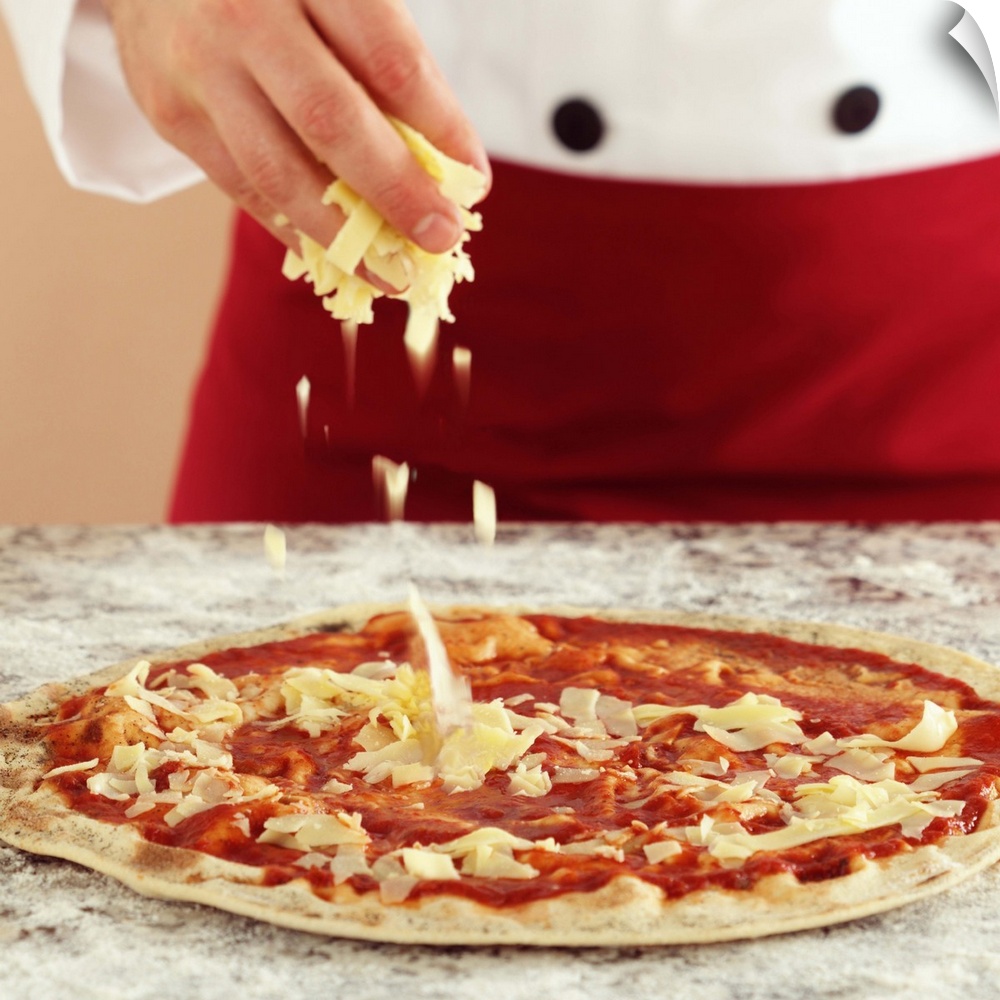 wand abziehbild entitled Chef making a pizza wand abziehbild entitled Chef making a pizza