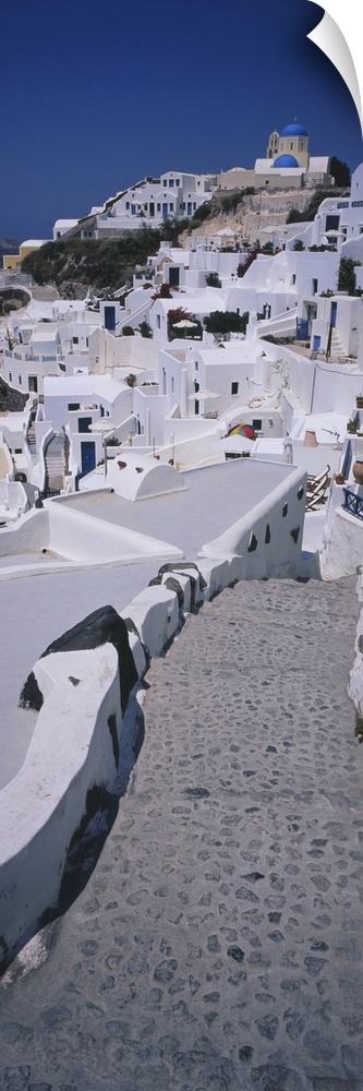 wand abziehbild entitled High angle view of a walkway in a town, Oia, Santorini, wand abziehbild entitled High angle view of a walkway in a town, Oia, Santorini,