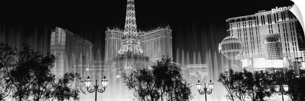 Wall Decal entitled Hotels in a city lit up at night, The Strip, Las Vegas, Wall Decal entitled Hotels in a city lit up at night, The Strip, Las Vegas,