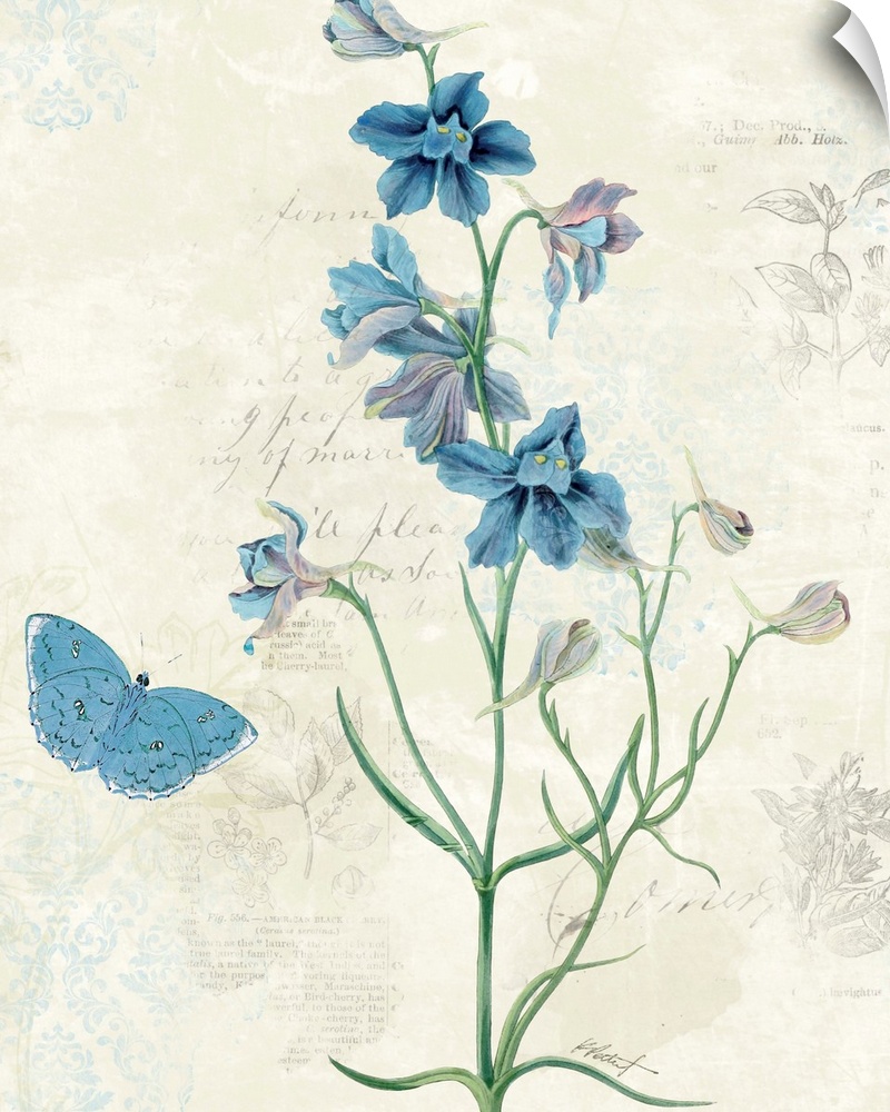 Wall Decal entitled Booked blu II Wall Decal entitled Booked blu II