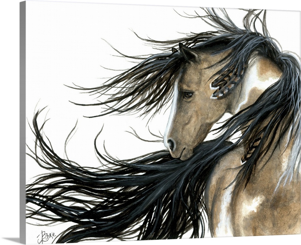Solid-Faced Canvas Print Wall Art entitled Serenity Spirit Horse Solid-Faced Canvas Print Wall Art entitled Serenity Spirit Horse