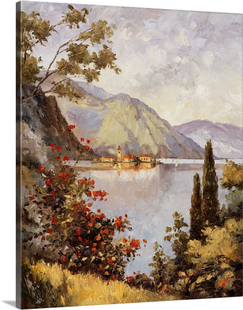 Solid-Faced Canvas Print Wall Art entitled Lake Como Solid-Faced Canvas Print Wall Art entitled Lake Como
