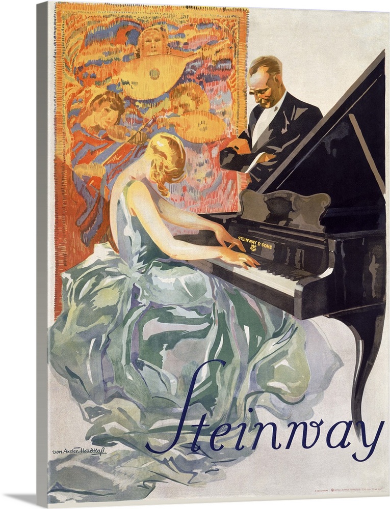 Solid-Faced Canvas drucken wand kunst entitled Steinway, jahrgang Poster, by Werner Solid-Faced Canvas drucken wand kunst entitled Steinway, jahrgang Poster, by Werner