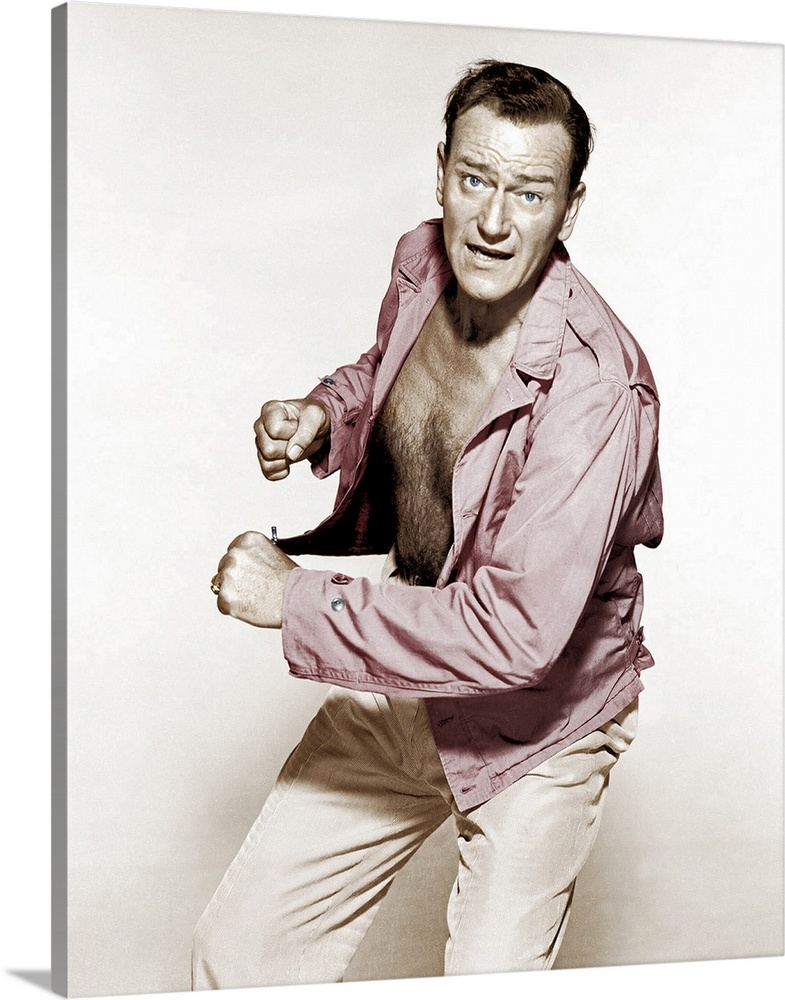 Solid-Faced Canvas Print Wall Art entitled John Wayne in Big Jim McLain - Solid-Faced Canvas Print Wall Art entitled John Wayne in Big Jim McLain -