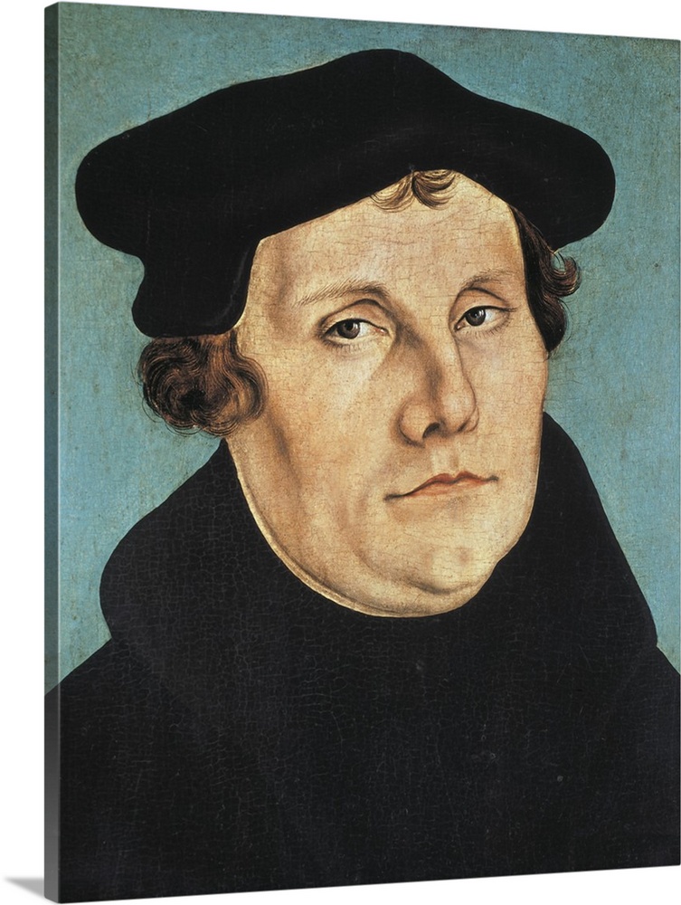 Solid-Faced Canvas Print Wall Art entitled Portrait of Martin Luther. 1529 Solid-Faced Canvas Print Wall Art entitled Portrait of Martin Luther. 1529
