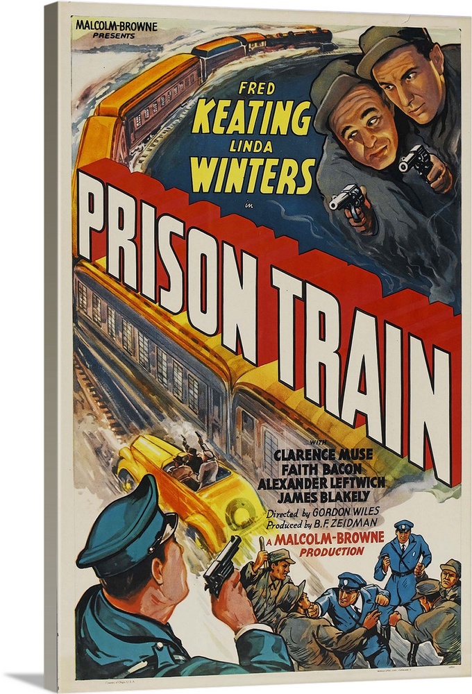 Prison Train - Vintage Movie Poster Canvas Art Print Prison Train - Vintage Movie Poster Canvas Art Print