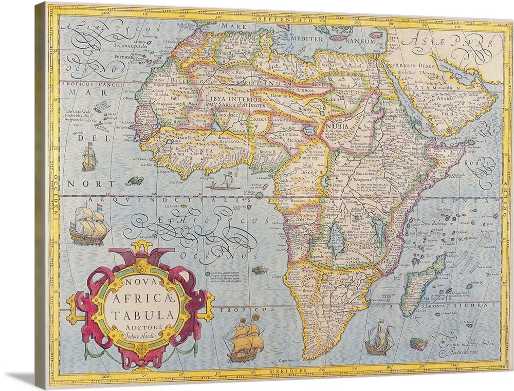 Solid-Faced Canvas Print Wall Art entitled Map of Africa Solid-Faced Canvas Print Wall Art entitled Map of Africa