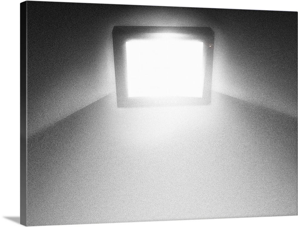 Large Stretched Canvas Print Wall Art Print 24 x 18 entitled Television in corner of room (Digital)