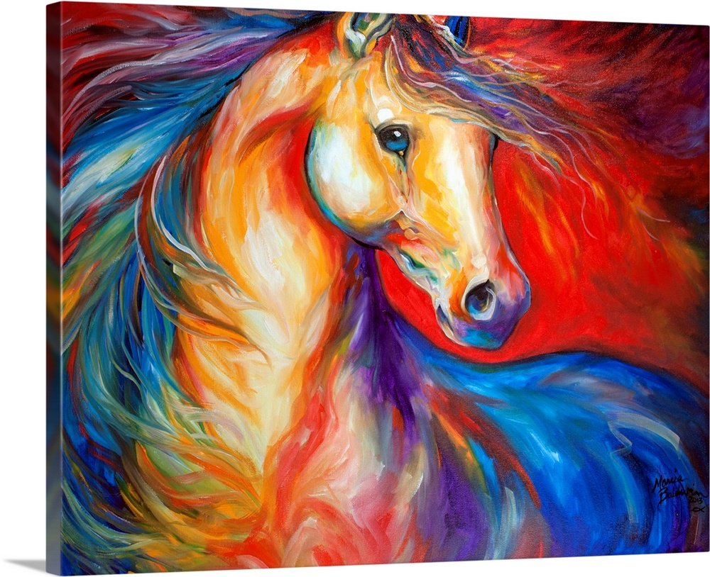 Solid-Faced Canvas Print Wall Art entitled rosso Stallion II Solid-Faced Canvas Print Wall Art entitled rosso Stallion II