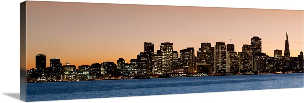 Solid-Faced Canvas Print Wall Art entitled City at dusk San Francisco California Solid-Faced Canvas Print Wall Art entitled City at dusk San Francisco California