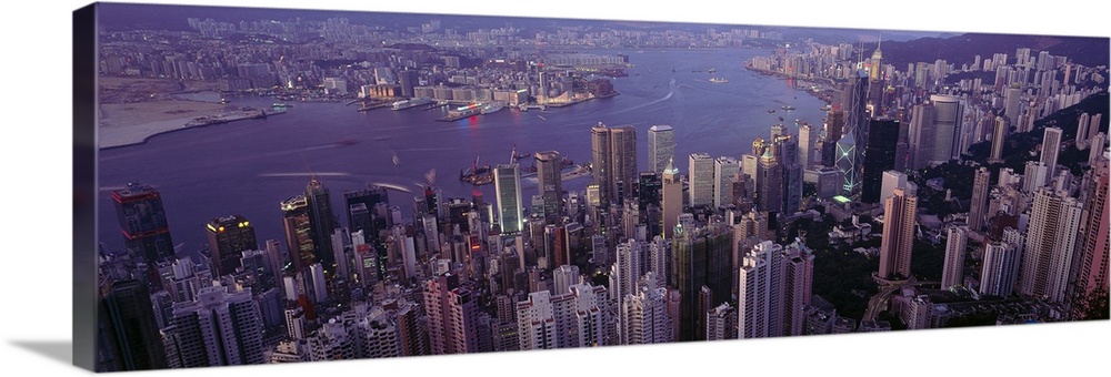 Solid-Faced Canvas Print Wall Art entitled Hong Kong, harbor Solid-Faced Canvas Print Wall Art entitled Hong Kong, harbor