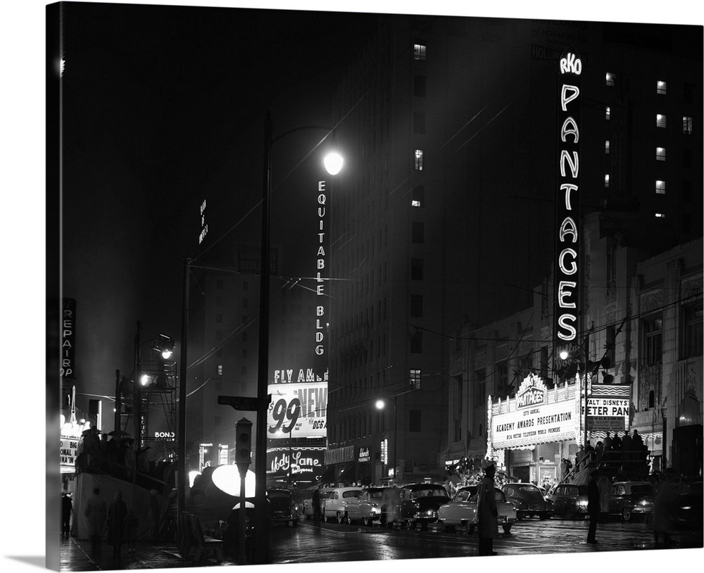Large Solid-Faced Canvas Print Wall Art Print 40 x 32 entitled Pantages Theater Academy Awards Ceremony First Televised Br...