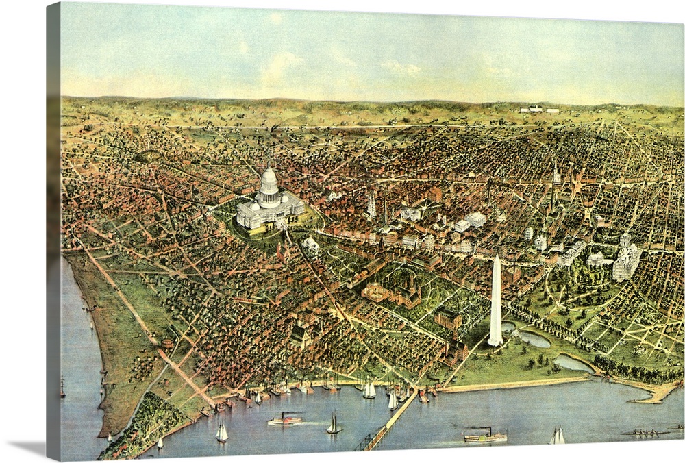 Canvas Kunst Drucken Map of Washington D.C. 1892 Canvas Kunst Drucken Map of Washington D.C. 1892