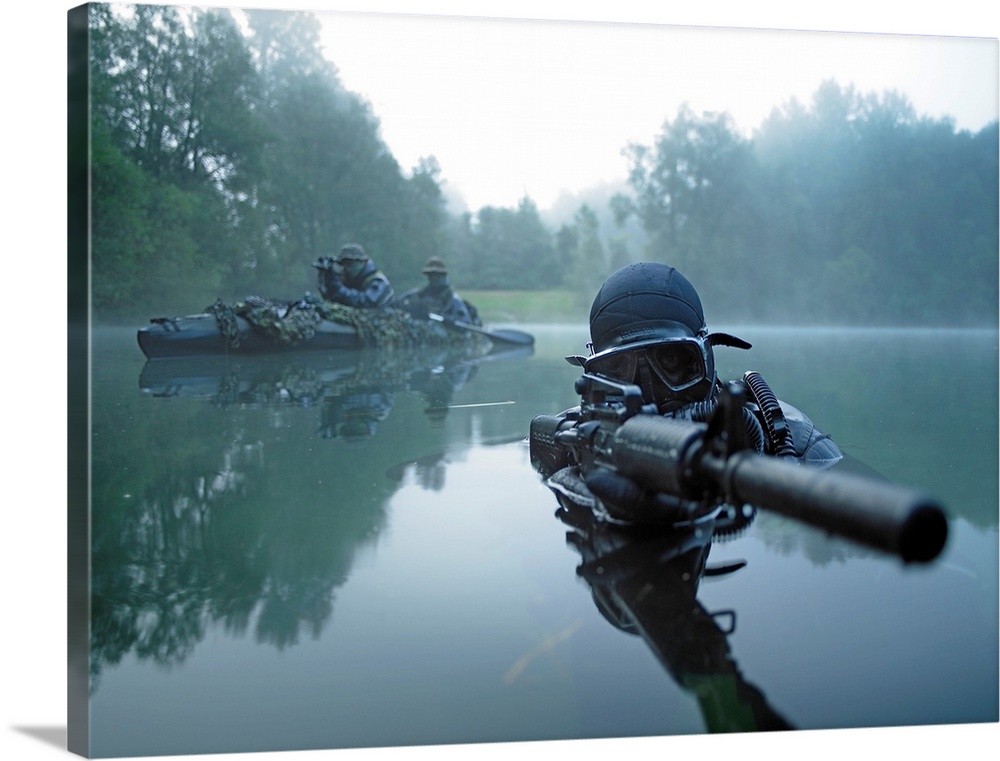 Solid-Faced Canvas Print Wall Art entitled Special operations forces combat Solid-Faced Canvas Print Wall Art entitled Special operations forces combat