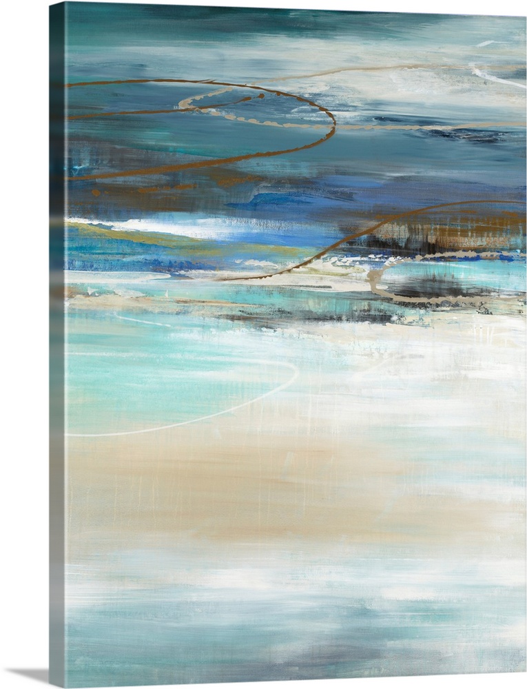 Solid-Faced Canvas Print Wall Art entitled Geo Cache in Aqua Tones Solid-Faced Canvas Print Wall Art entitled Geo Cache in Aqua Tones