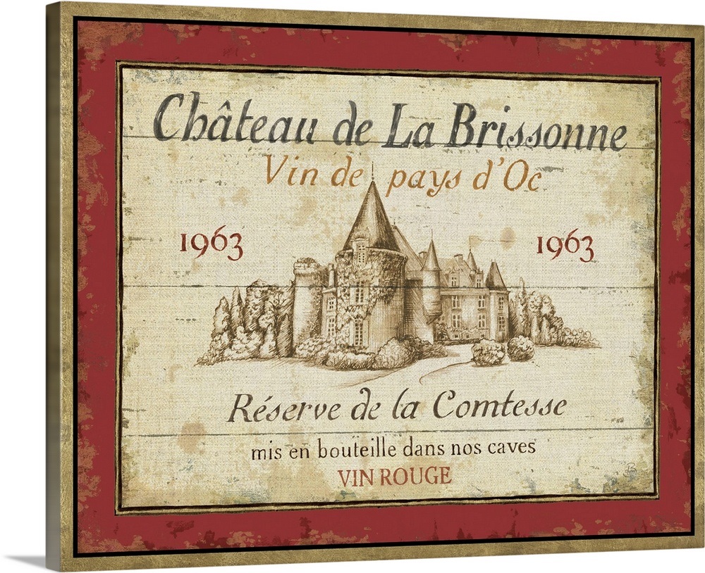 french wine labels i canvas art print ebay