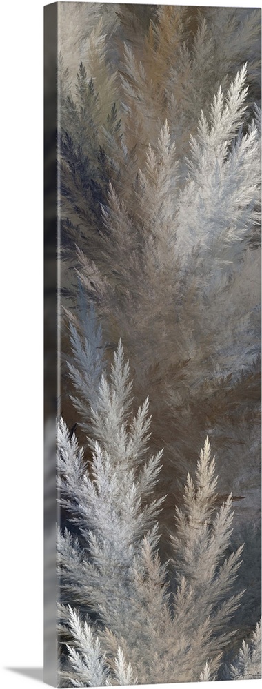 Gallery-Wrapped Canvas entitled 2-Up Pampas Panels I.  Multiple sizes available.  Primary colors within this image include Black Gray White.  Made in the USA.  All products come with a 365 day workmanship guarantee.  Inks used are latex-based and designed to last.  Museum-quality artist-grade canvas mounted on sturdy wooden stretcher bars 1.5 thick.  Comes ready to hang.  Canvas is a 65 polyester 35 cotton base with two acrylic latex primer basecoats and a semi-gloss inkjet receptive topcoat.